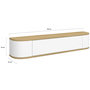 Voir la diapositive 5 : ID MARKET Etagère murale console d'entrée LEORA 1 porte blanc et effet bois