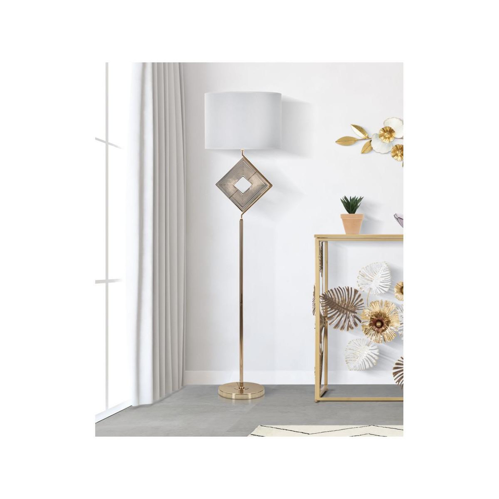 Voir la diapositive 5 : Paris Prix Lampadaire en métal  move  161cm or & blanc