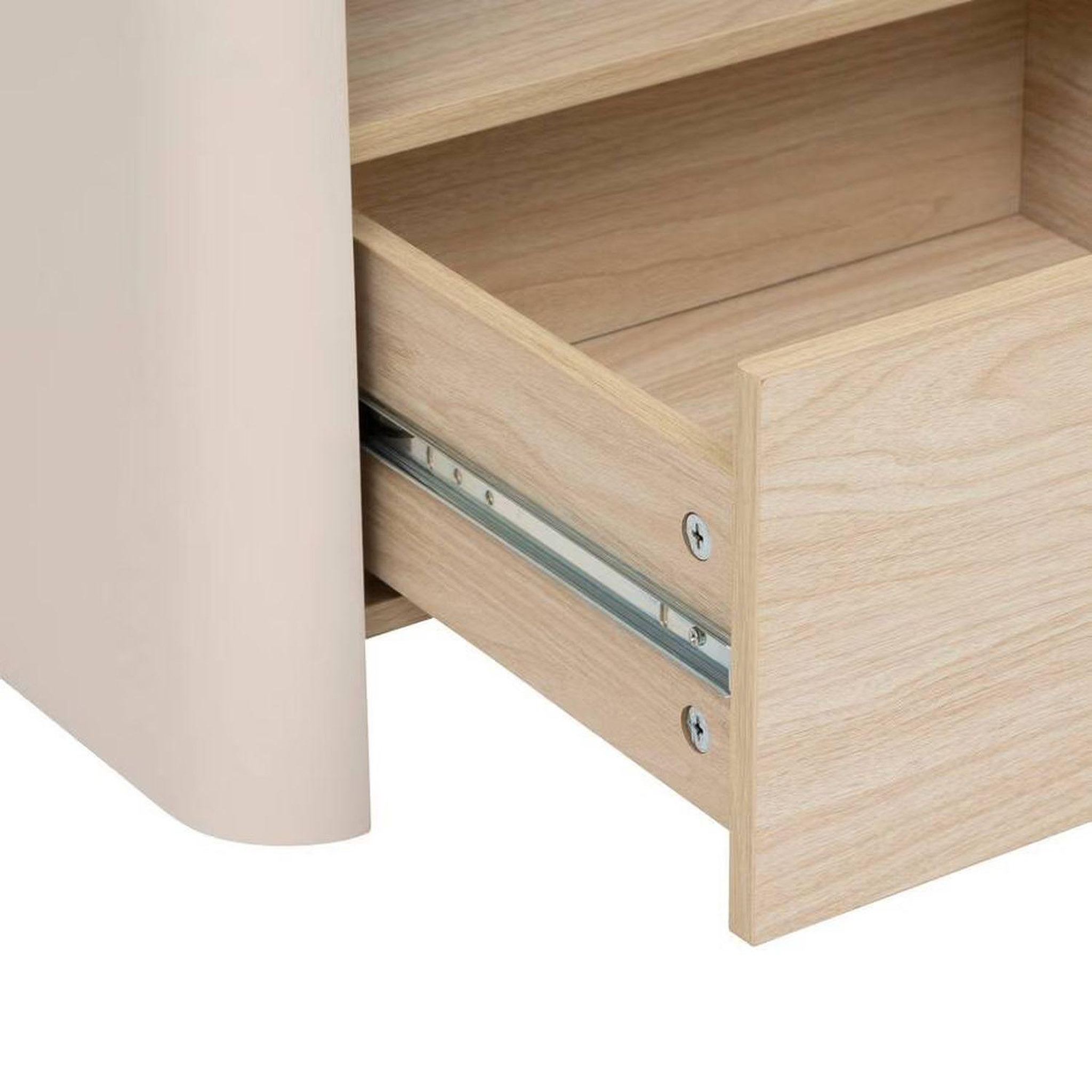 Voir la diapositive 4 : FIVE Meuble tv 2 tiroirs roundy - beige