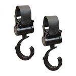 Monsieur Bébé Lot de 4 crochets rotatifs universels pour poussette – Baroud - Noir