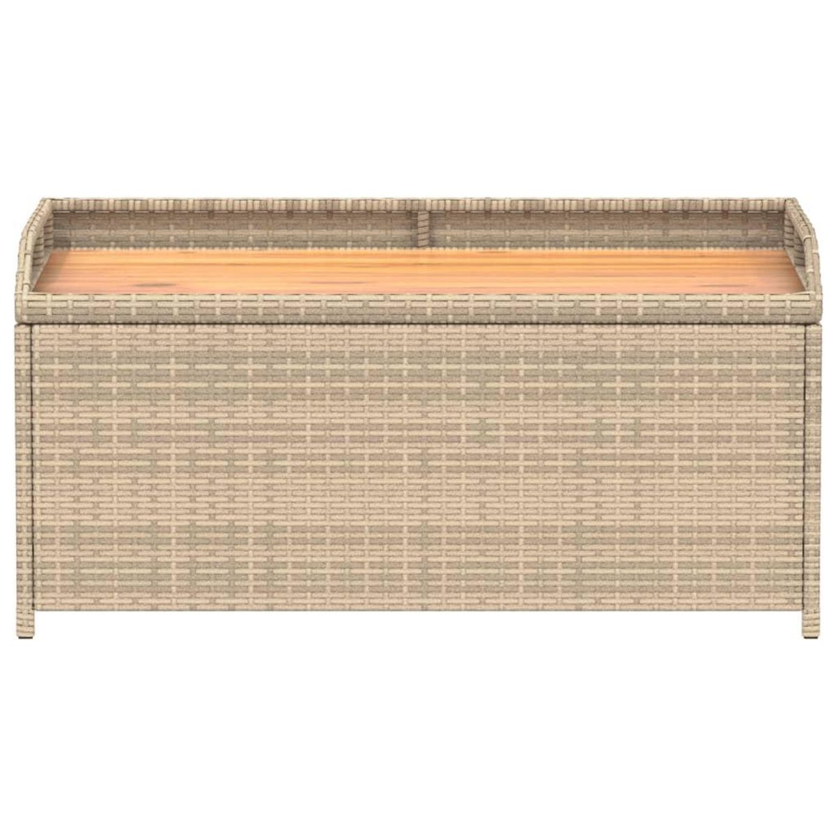 VIDAXL Banc de rangement melange beige resine tressee et bois d'acacia