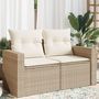 Voir la diapositive 1 : VIDAXL Canape de jardin avec coussins 2 places beige resine tressee