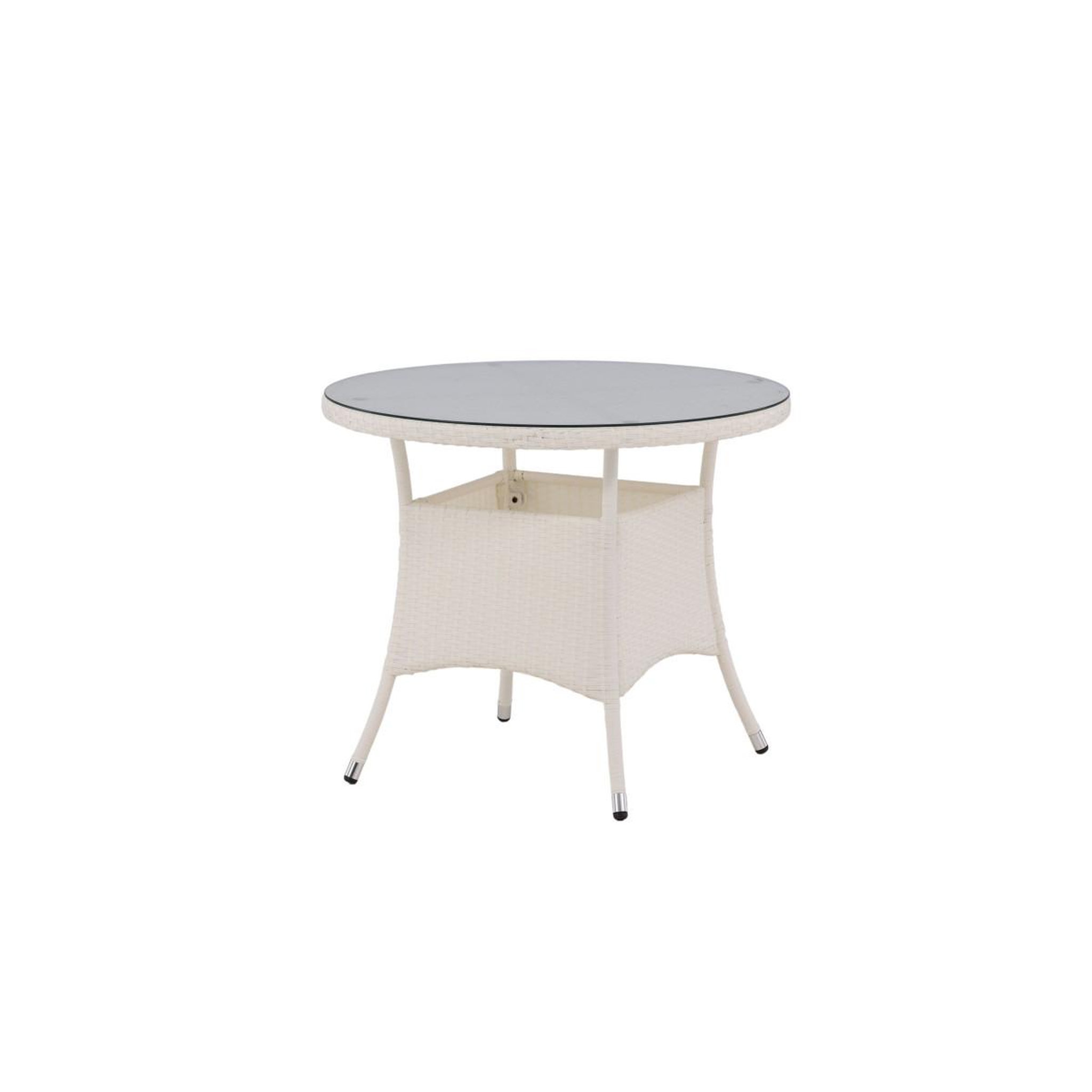 Voir la diapositive 3 : Paris Prix Table de Jardin Ronde  Volta  90cm Blanc