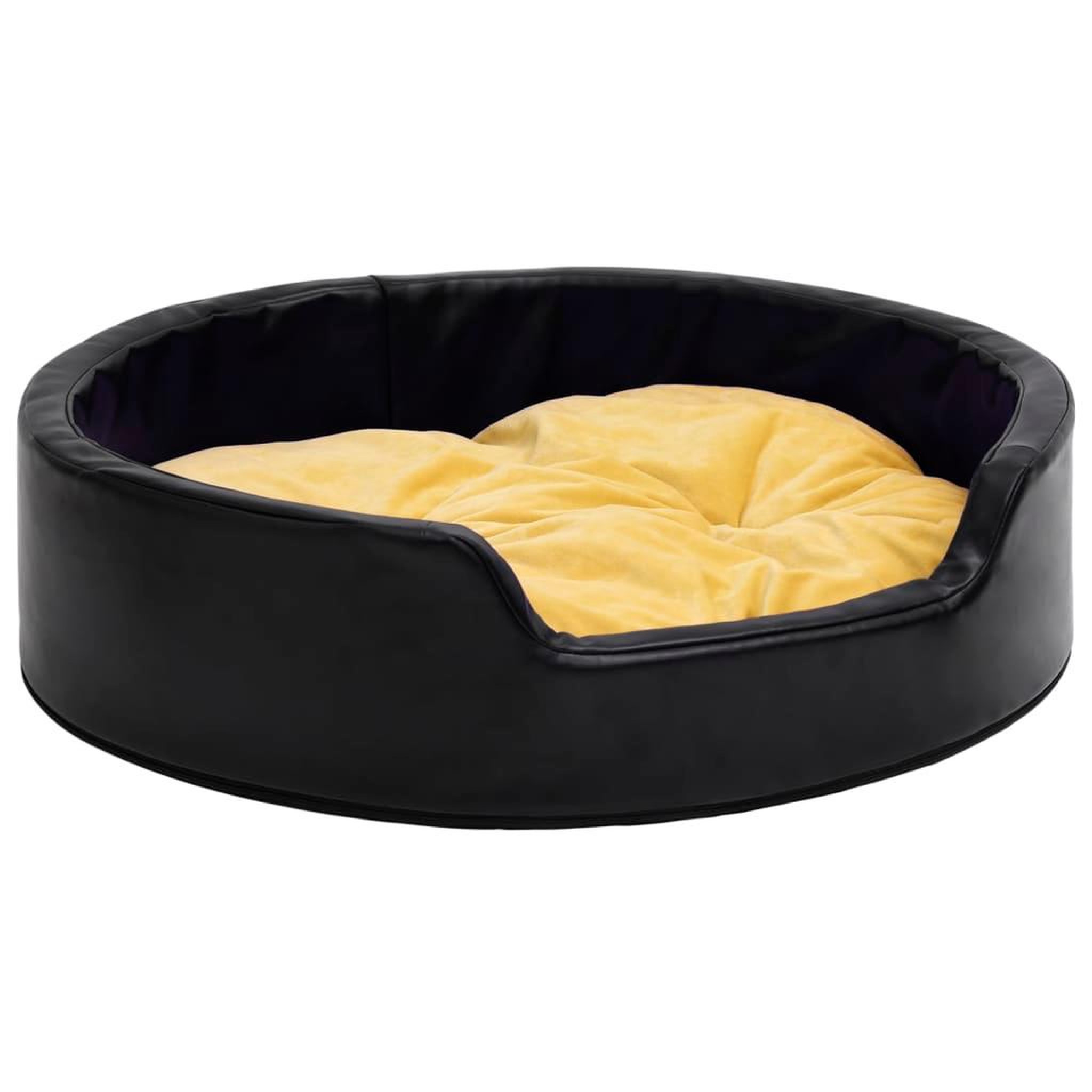 Voir la diapositive 2 : VIDAXL Lit pour chiens Noir et jaune 99x89x21 cm Peluche et similicuir