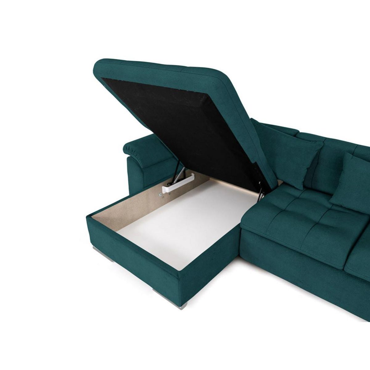 BEST MOBILIER Chuck - canapé panoramique xxl - convertible avec coffre - 7 places - droit