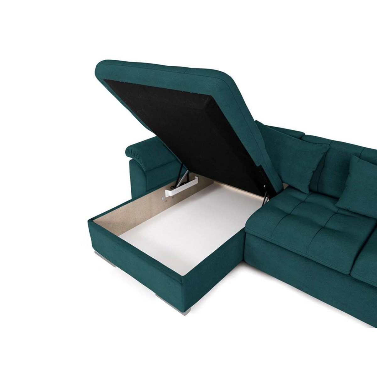 BEST MOBILIER Chuck - canapé panoramique xxl - convertible avec coffre - 7 places - droit