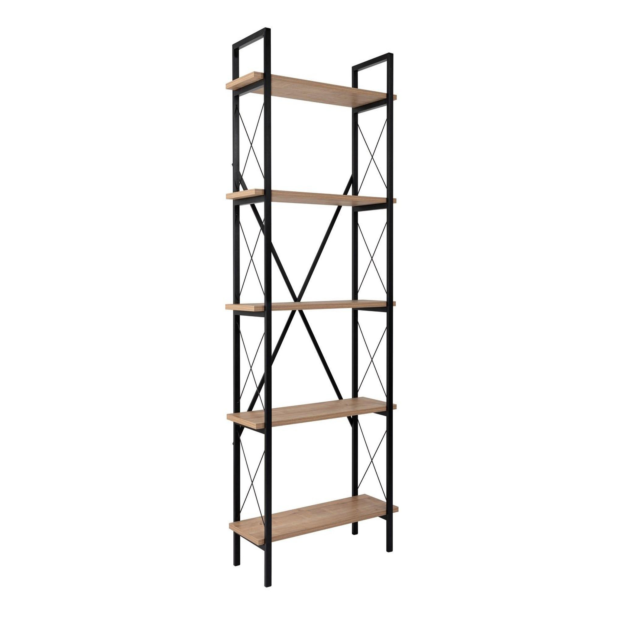 Habitat et Jardin Bibliothèque en bois  Elysian  - 90 x 33 x 180 cm - ChêneNoir