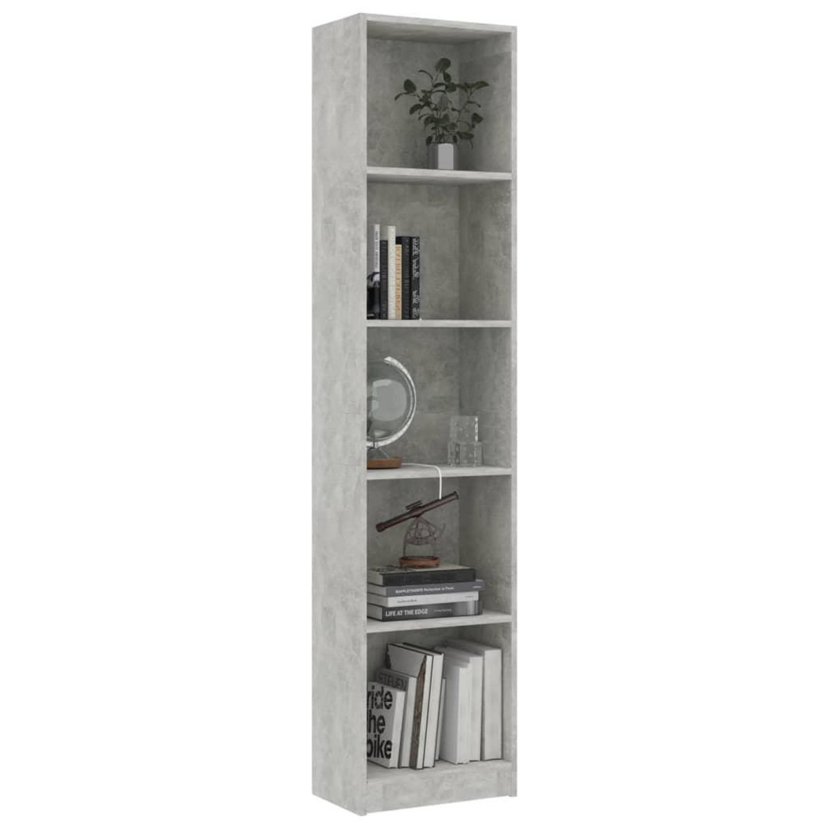 VIDAXL Bibliotheque a 5 niveaux Gris beton 40x24x175cm Bois ingenierie