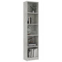 Voir la diapositive 3 : VIDAXL Bibliotheque a 5 niveaux Gris beton 40x24x175cm Bois ingenierie