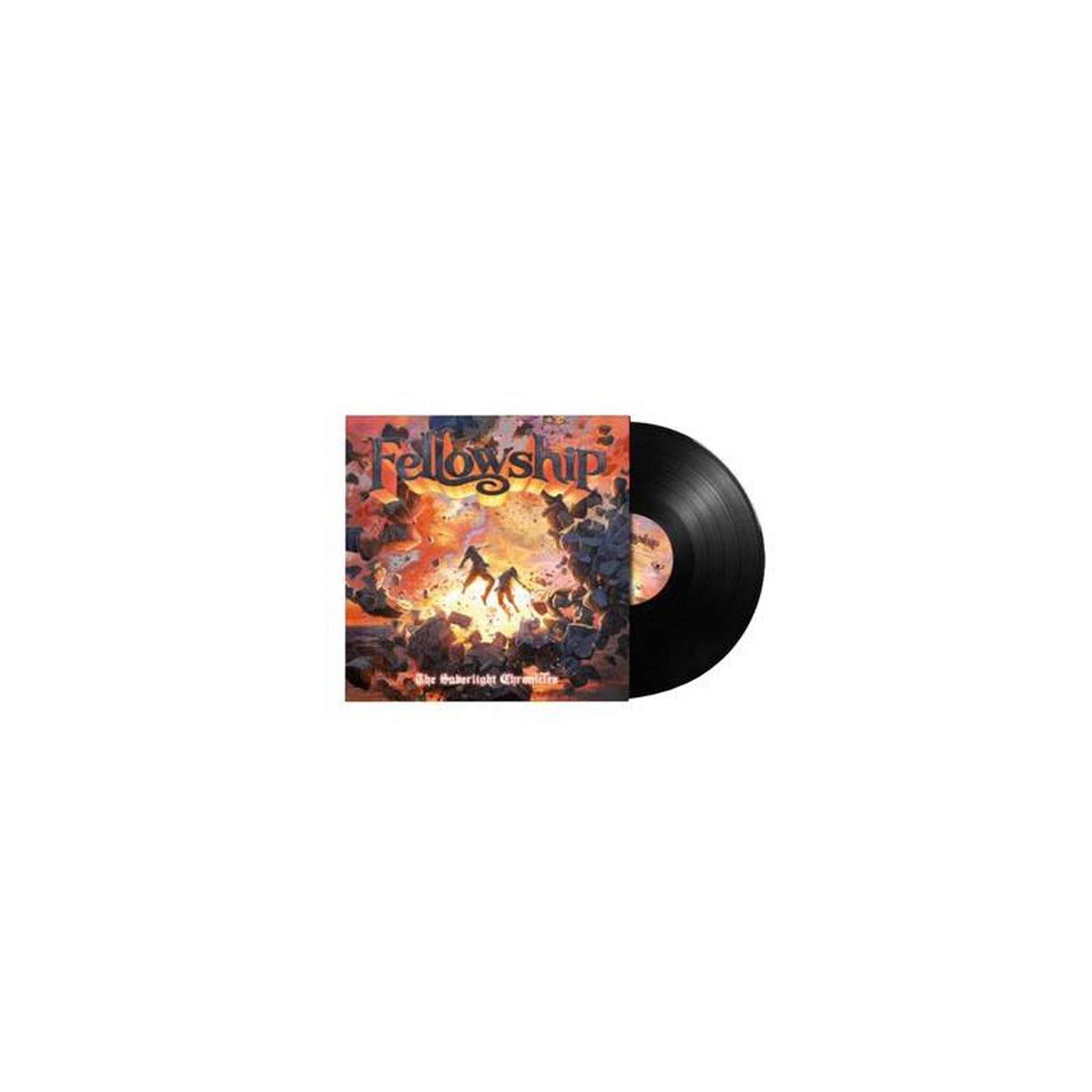 Faux—vinyle lp 33 tours noir fellowship the saberlight chronicles, power metal concept