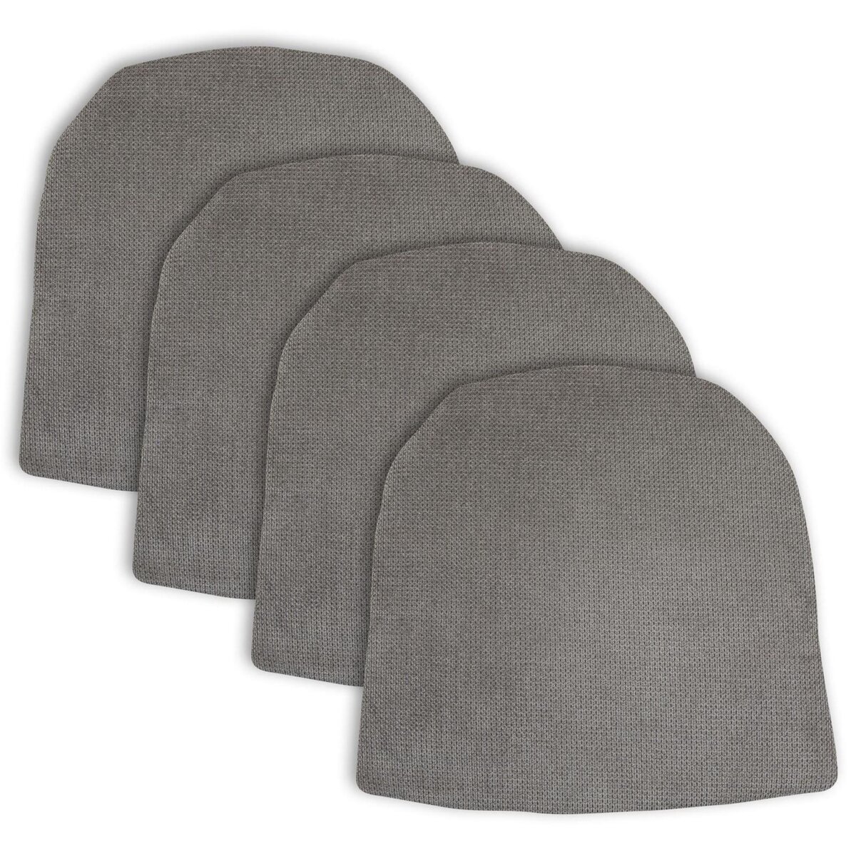 IDIMEX Lot de 4 coussins d'assise AZARA pour chaise d'intérieur, coussin  antidérapant en tissu gris pas cher 