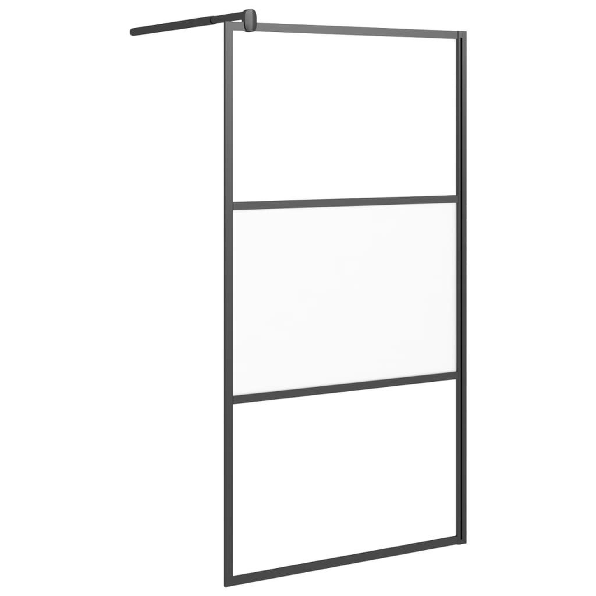 Voir la diapositive 2 : VIDAXL Paroi de douche 100x195 cm Verre ESG demi-depoli Noir
