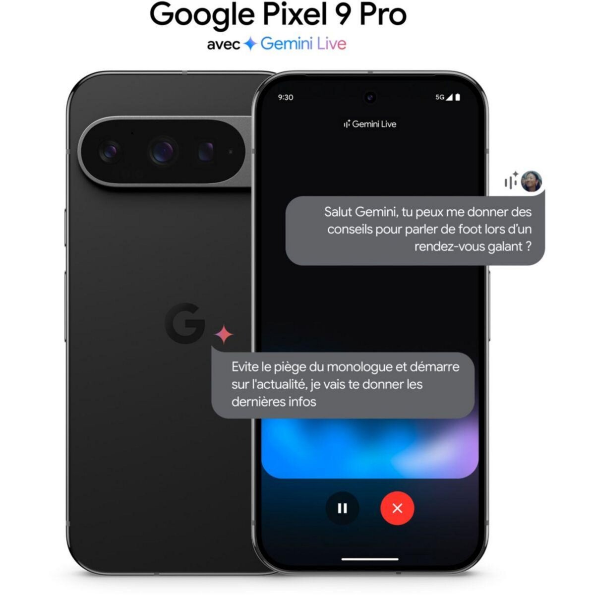 GOOGLE Smartphone Pixel 9 Pro Noir Volcanique 256Go