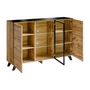 Voir la diapositive 2 : Paris Prix Buffet 3 Portes LED  Thin  150cm Noir & Naturel