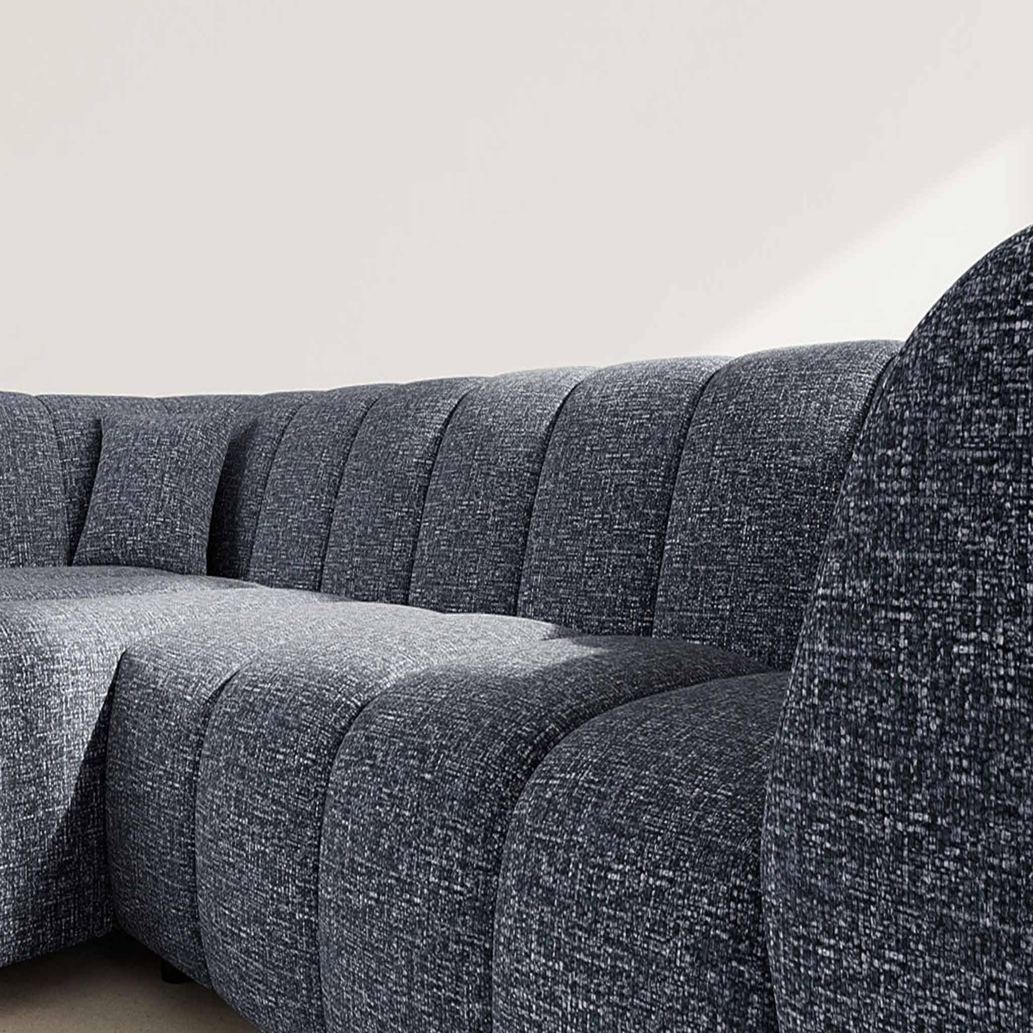 Voir la diapositive 4 : LISA DESIGN Curtis - canapé d'angle gauche 4 places avec accoudoir en tissu texturé