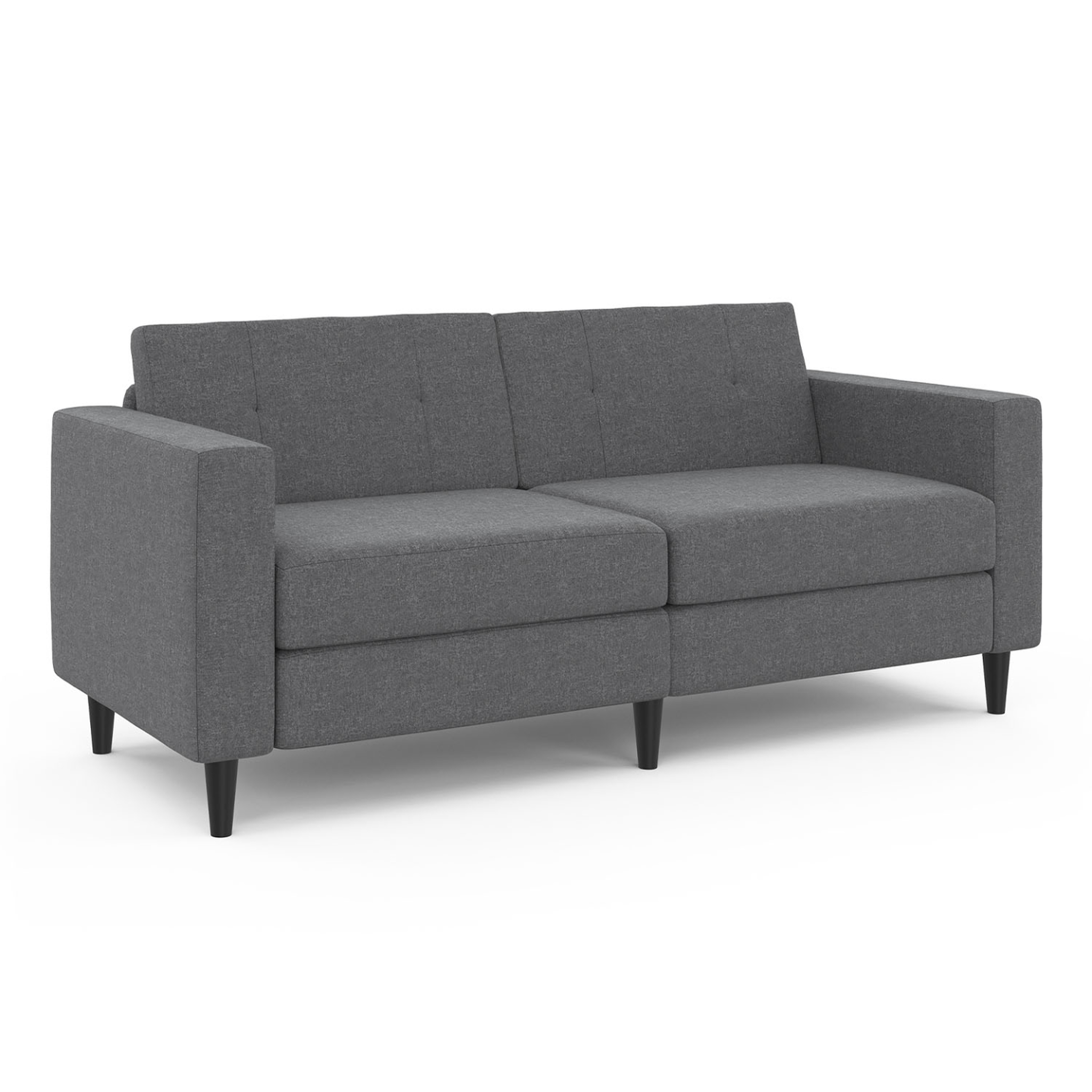 ID MARKET Canapé droit 3 places callie en tissu gris anthracite