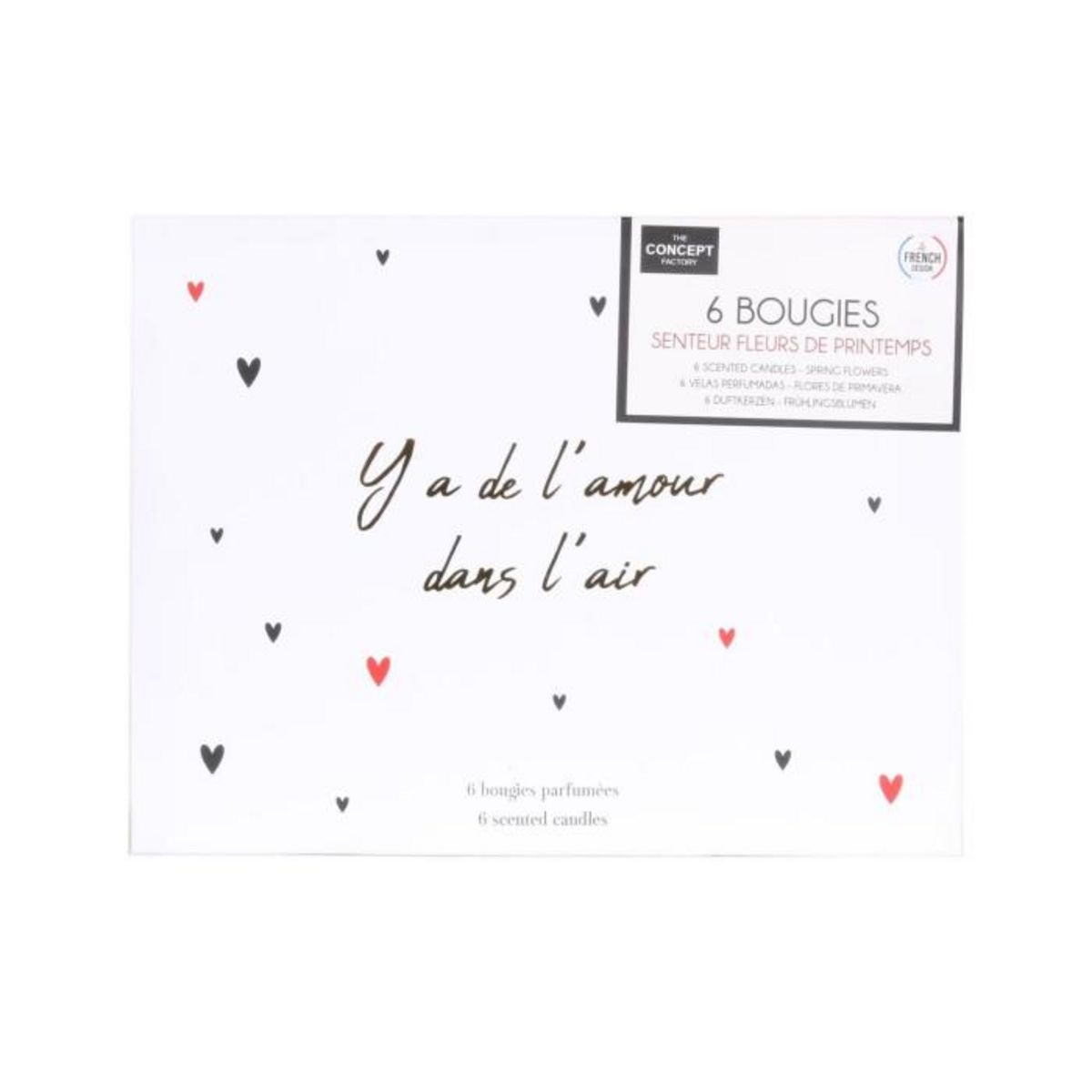 Paris Prix Coffret 6 Bougies Parfumées  Mots d'Amour  31g Noir