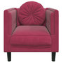 Voir la diapositive 4 : VIDAXL Fauteuil avec coussin rouge bordeaux velours