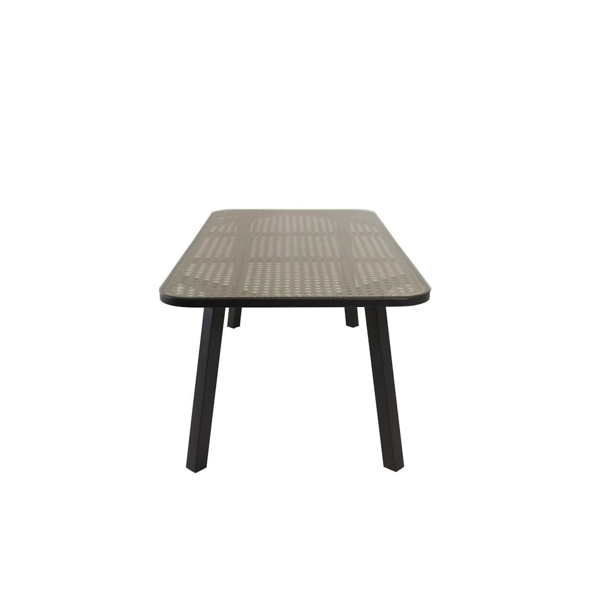 Paris Prix Table de Jardin en Verre  Paola  200cm Noir & Marron