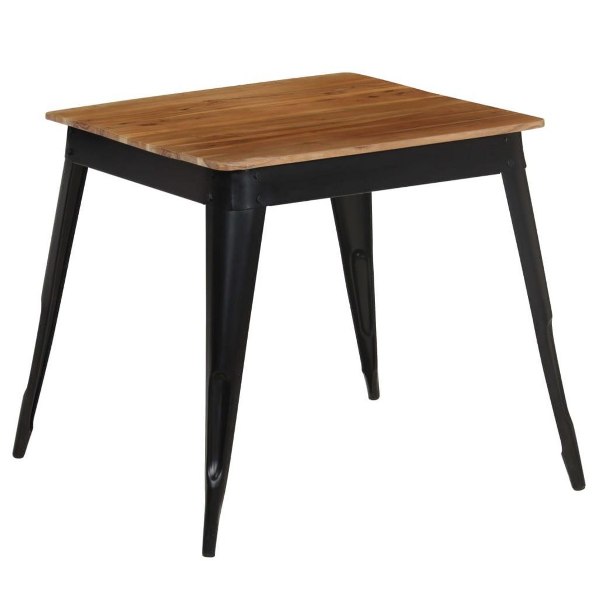 VIDAXL Table a manger Bois d'acacia massif et acier 75x75x76 cm
