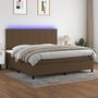 Voir la diapositive 2 : VIDAXL Sommier a lattes de lit matelas et LED Marron fonce 200x200 cm