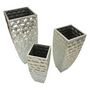 Voir la diapositive 4 : Paris Prix Lot de 3 Vases en Métal  Argy  90cm Argent