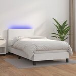 VIDAXL Sommier a lattes de lit avec matelas et LED Blanc 80x200cm