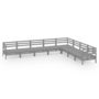 Voir la diapositive 2 : VIDAXL Salon de jardin 8 pcs Bois de pin massif Gris