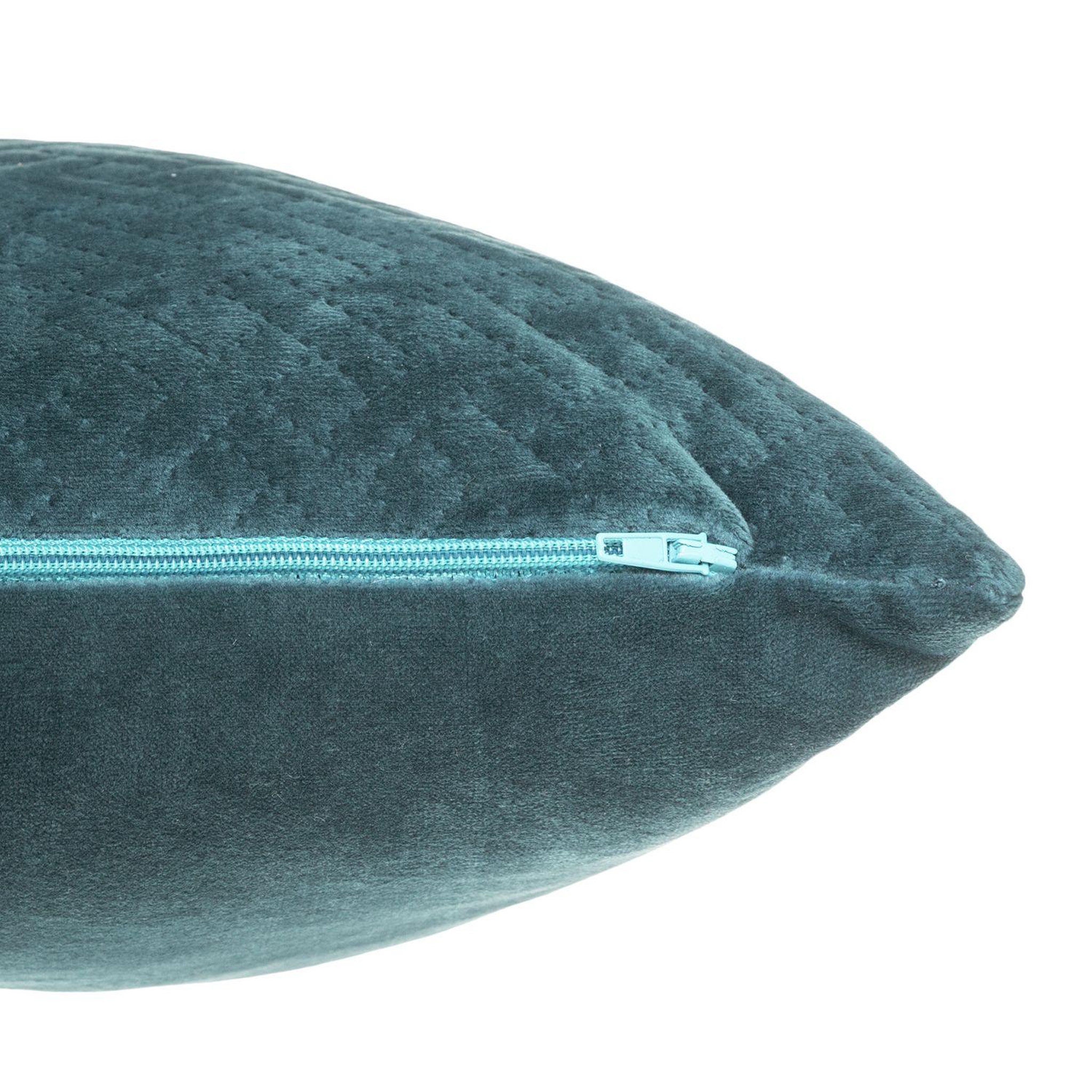 Voir la diapositive 4 : ATMOSPHERA Coussin dolce effet velours déhoussable 58x38 cm - bleu canard