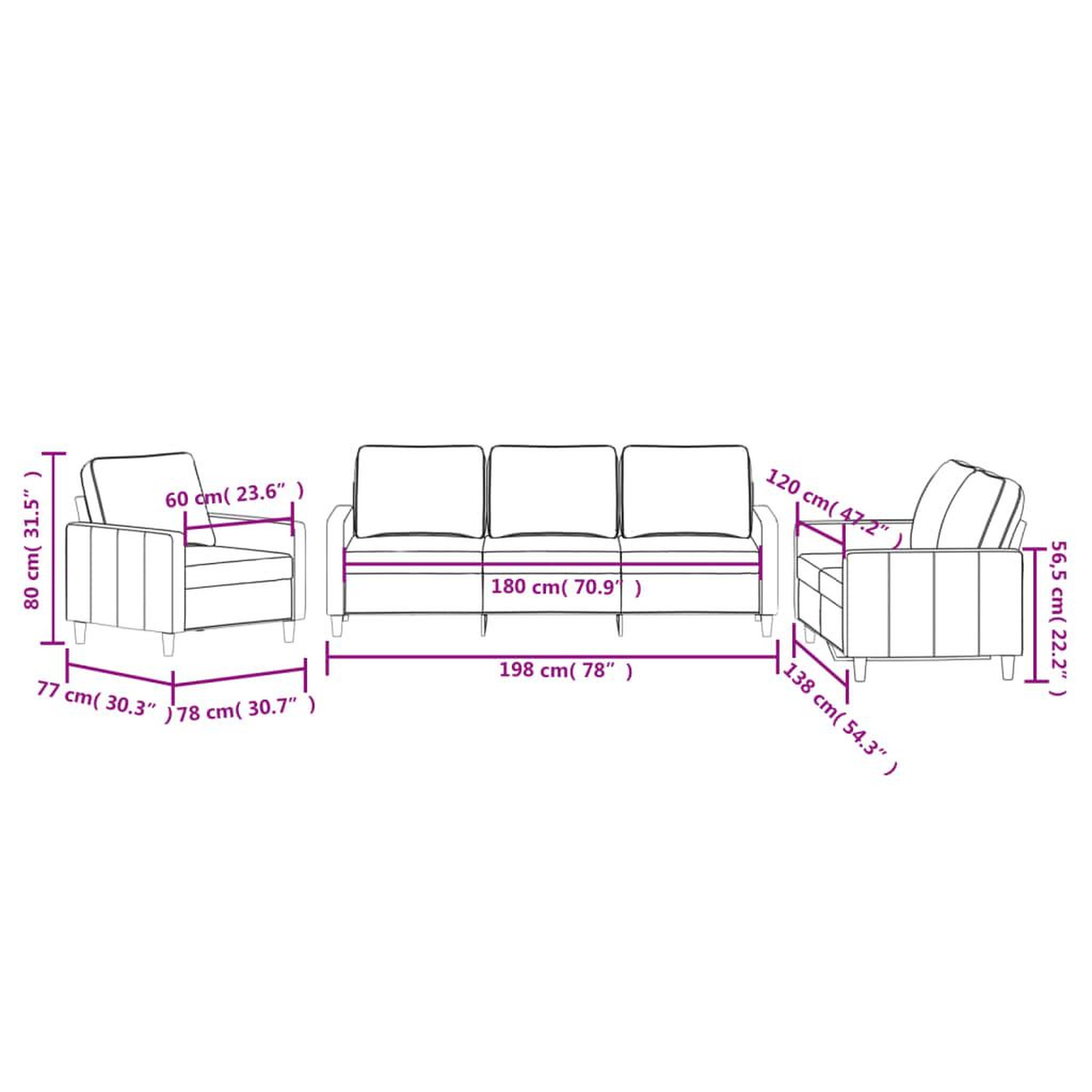 Voir la diapositive 6 : VIDAXL Ensemble de canapes 3 pcs avec coussins Jaune Velours