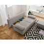 Voir la diapositive 3 : BEST MOBILIER Cristal - canapé 3 places - convertible avec coffre et pouf - en velours côtelé