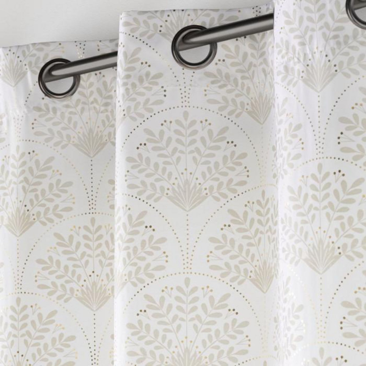Paris Prix Rideau à Œillets Imprimé  Majestia  140x260cm Blanc