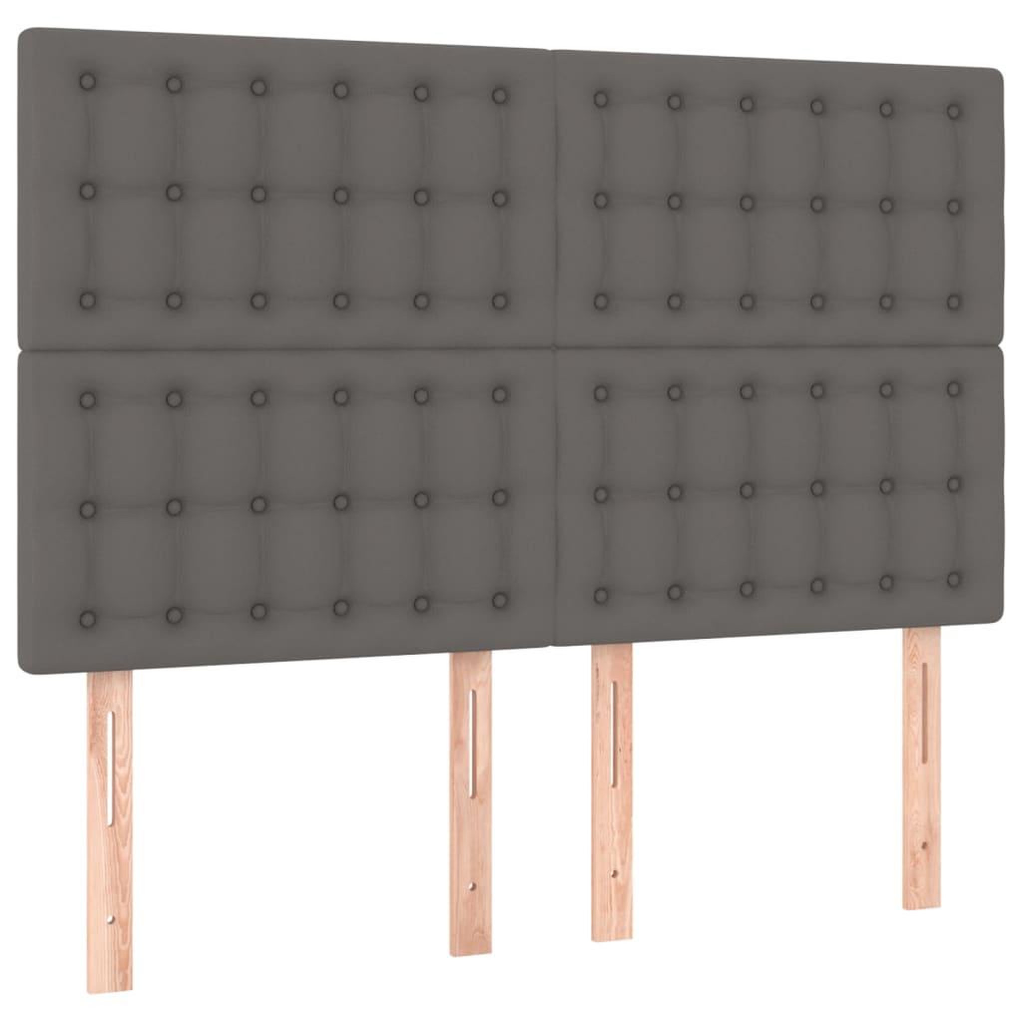 Voir la diapositive 4 : VIDAXL Tete de lit a LED Gris 144x5x118/128 cm Similicuir