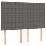 Voir la diapositive 4 : VIDAXL Tete de lit a LED Gris 144x5x118/128 cm Similicuir