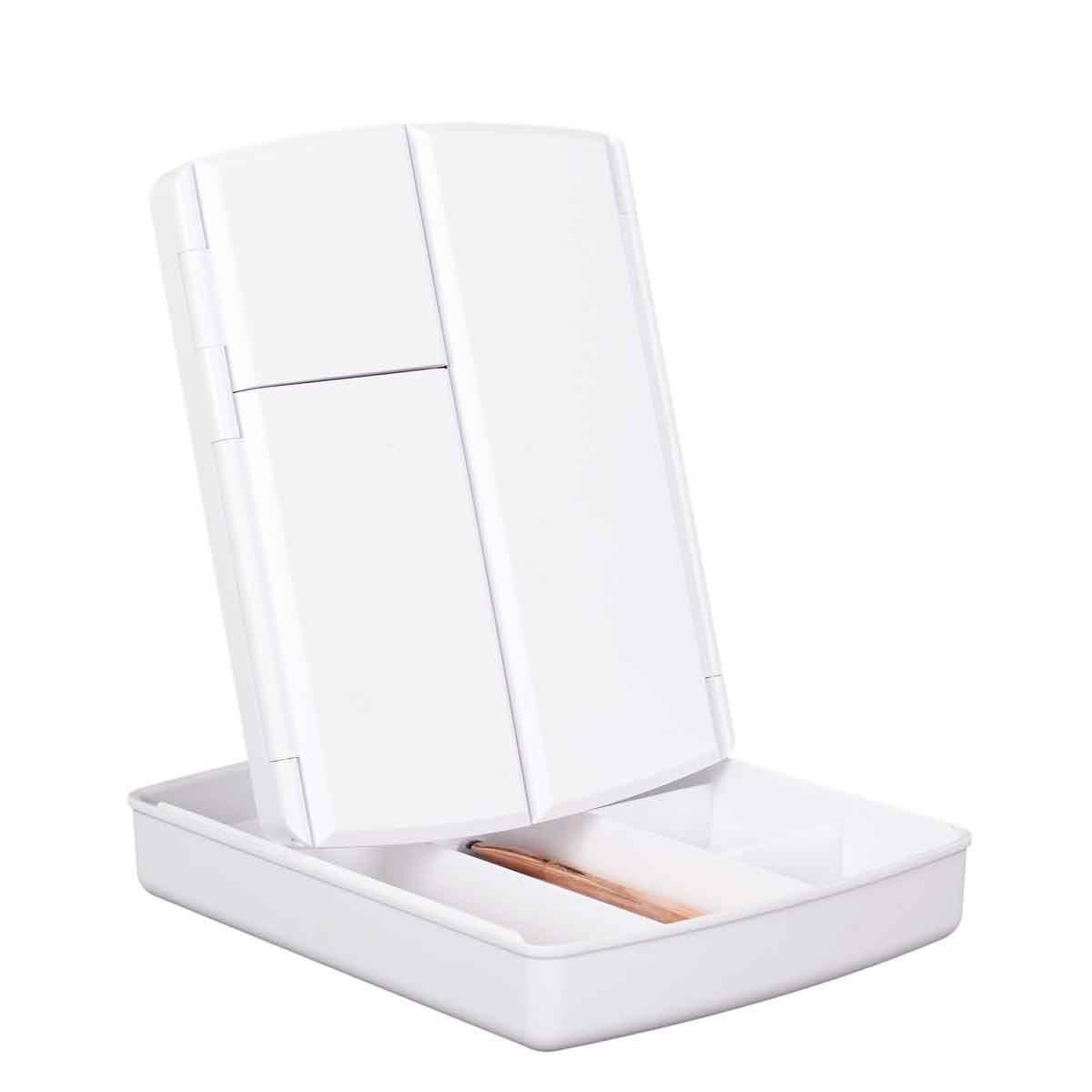 Voir la diapositive 3 : Cosmetic Club Miroir led  tiroir de rangement  24cm blanc