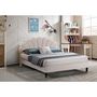 Voir la diapositive 2 : Habitat et Jardin Lit coquillage en velours  Manon  - Beige - 140 x 190 cm