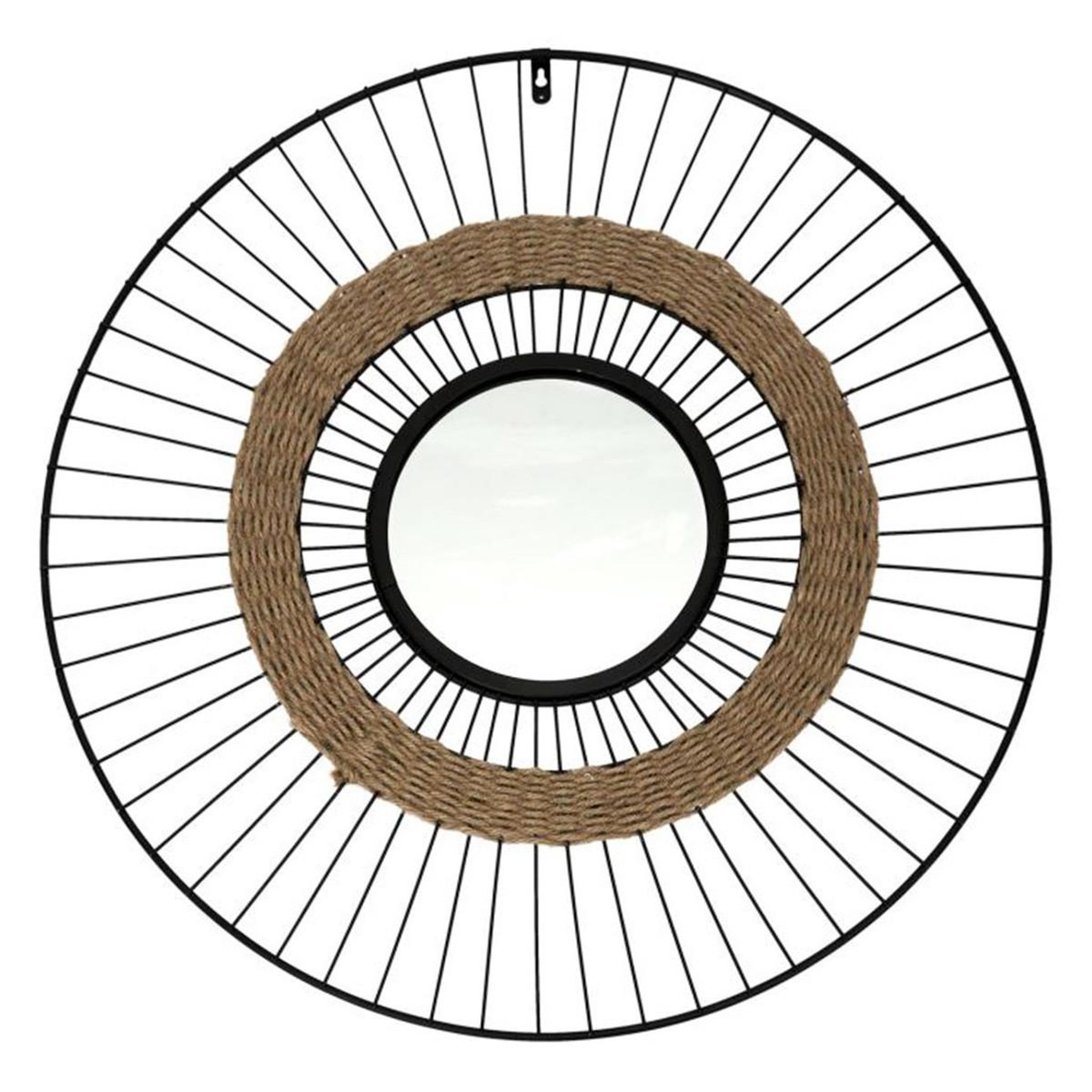 The Home Deco Factory Miroir Mural Design  Filaire  60cm Noir & Naturel