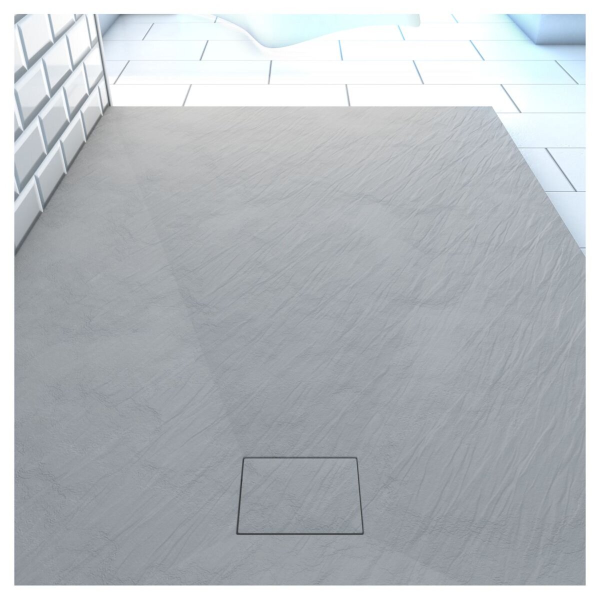 Receveur pour douche à l'italienne extra plat aspect ardoise gris 90x140 cm - STONE 2