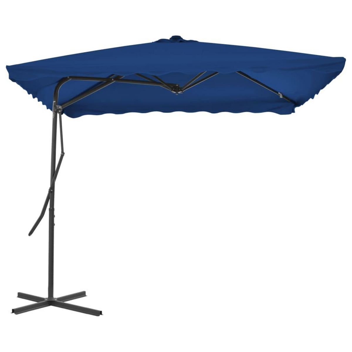 VIDAXL Parasol de jardin avec mat en acier bleu 250x250x230 cm
