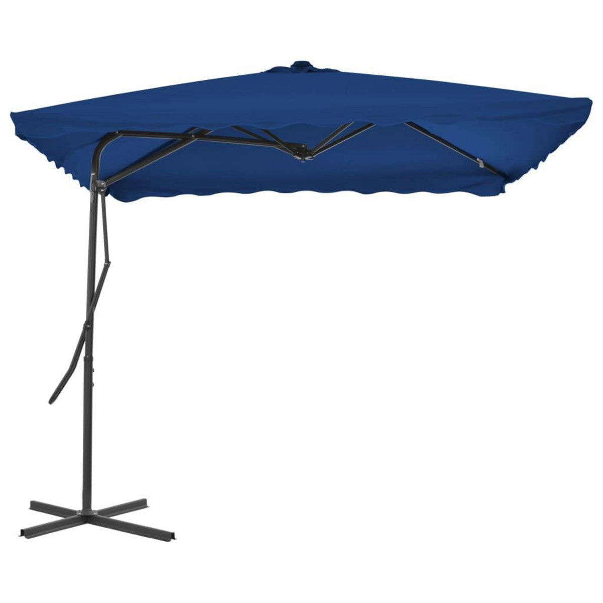 VIDAXL Parasol de jardin avec mat en acier bleu 250x250x230 cm