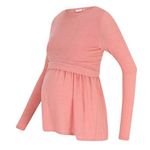 MAMALICIOUS T Shirt Manches  ongues  Femme Mamalicious  anabella. Coloris disponibles : Rose