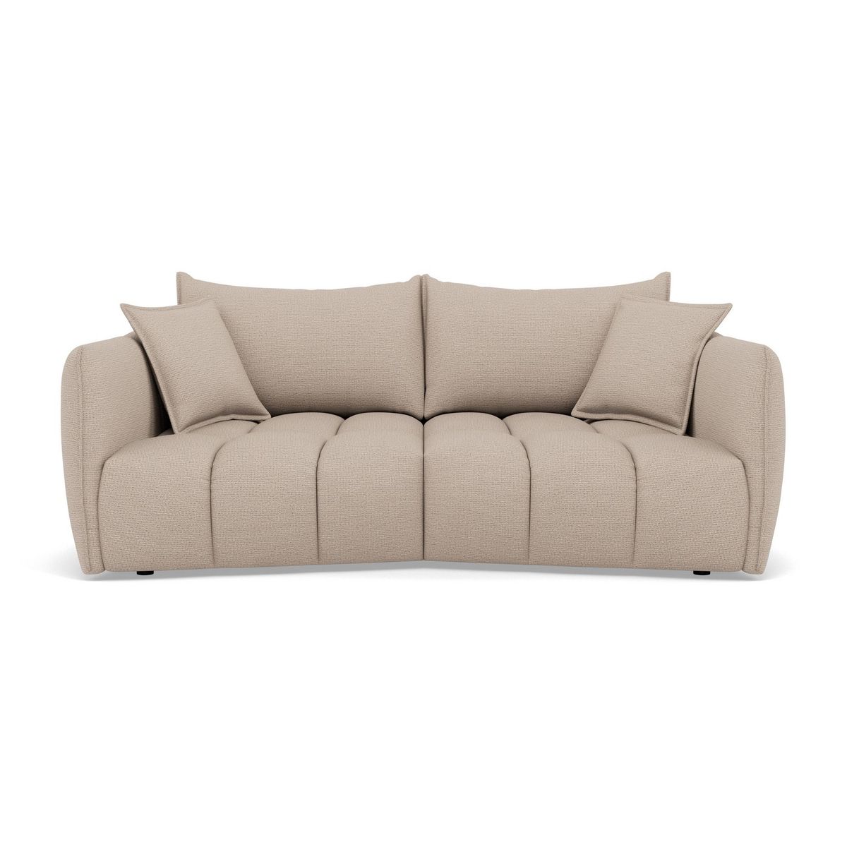 LISA DESIGN Cassiopee - canapé droit 3 places assise profonde en tissu texturé