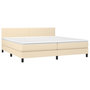 Voir la diapositive 3 : VIDAXL Sommier a lattes de lit et matelas et LED Creme 200x200cm Tissu