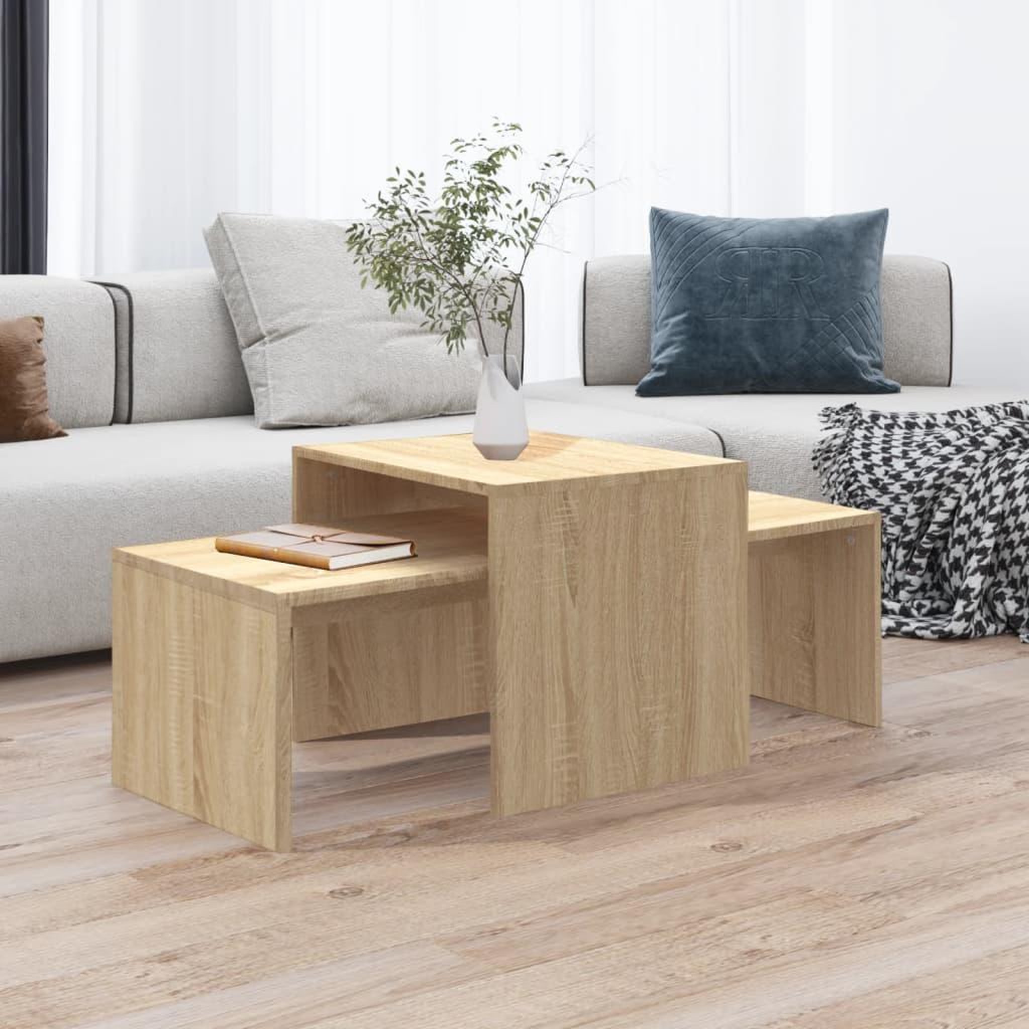 VIDAXL Ensemble de tables basses Chene sonoma bois d'ingenierie