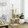 Voir la diapositive 2 : PAWHUT Arbre à chat style cosy chic griffoirs sisal naturel niche plateformes corde jeu boule peluche courte cordes d'algues tressées