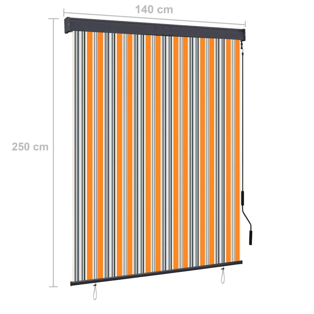 VIDAXL Store roulant d'exterieur 140x250 cm Jaune et bleu