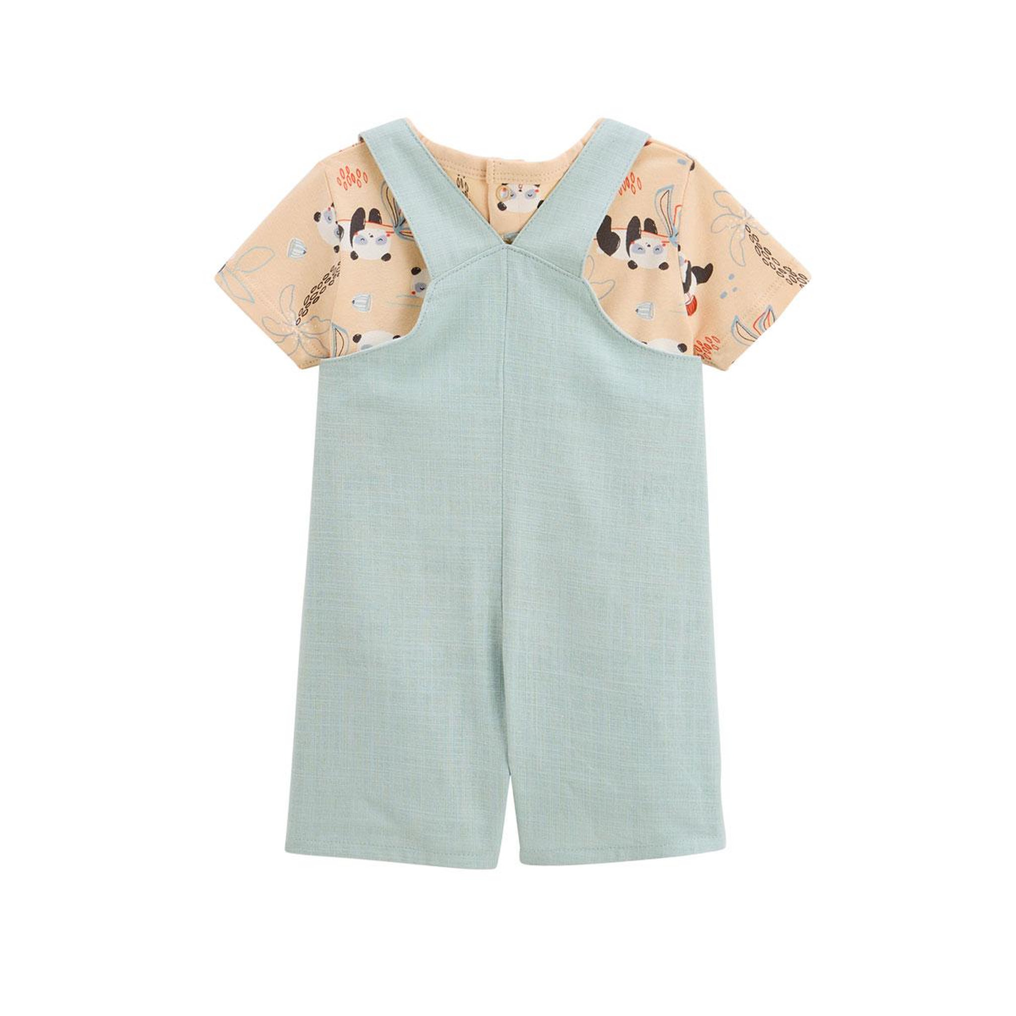 Voir la diapositive 2 : Petit Béguin Ensemble salopette bébé et t-shirt bento