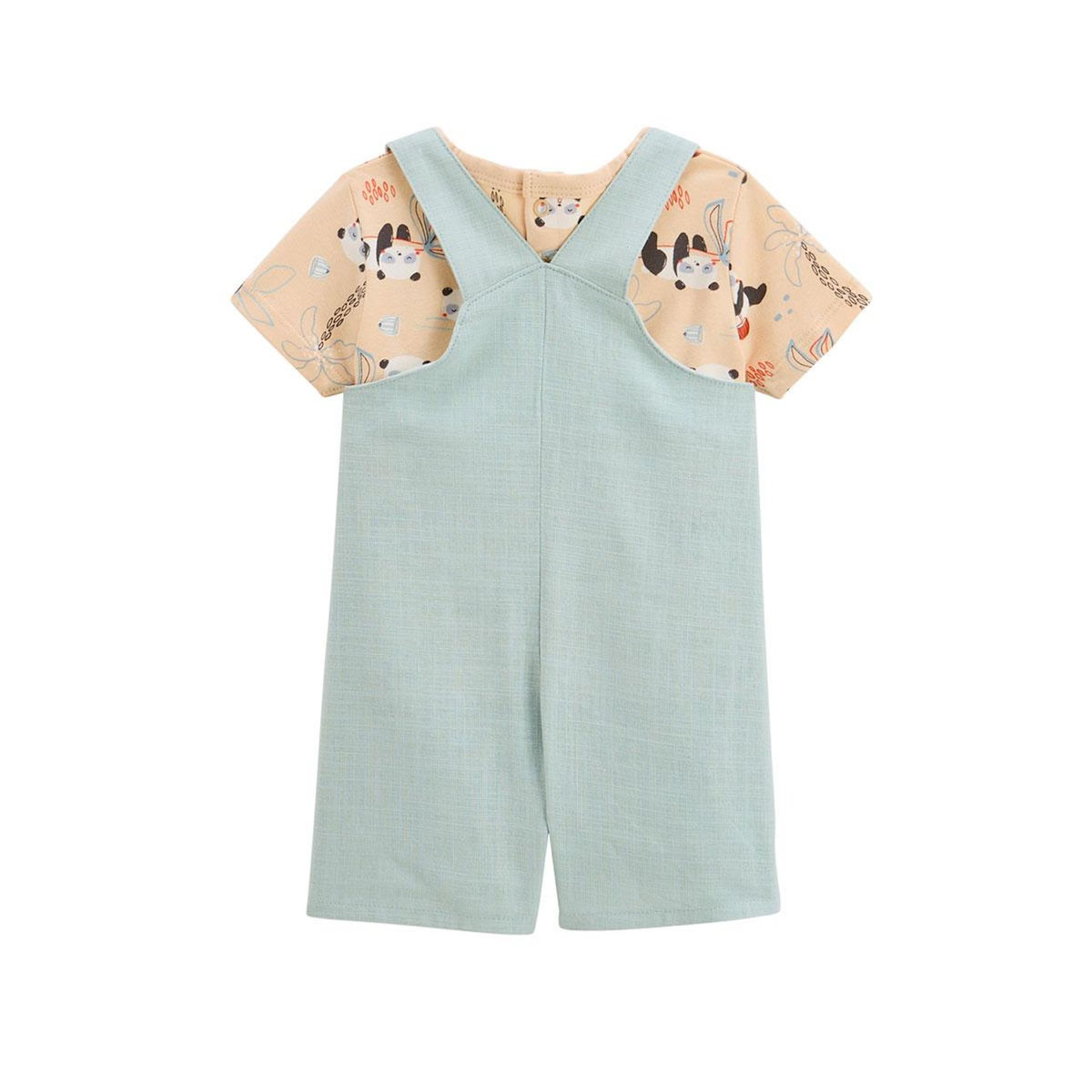 Petit Béguin Ensemble salopette bébé et t-shirt Bento