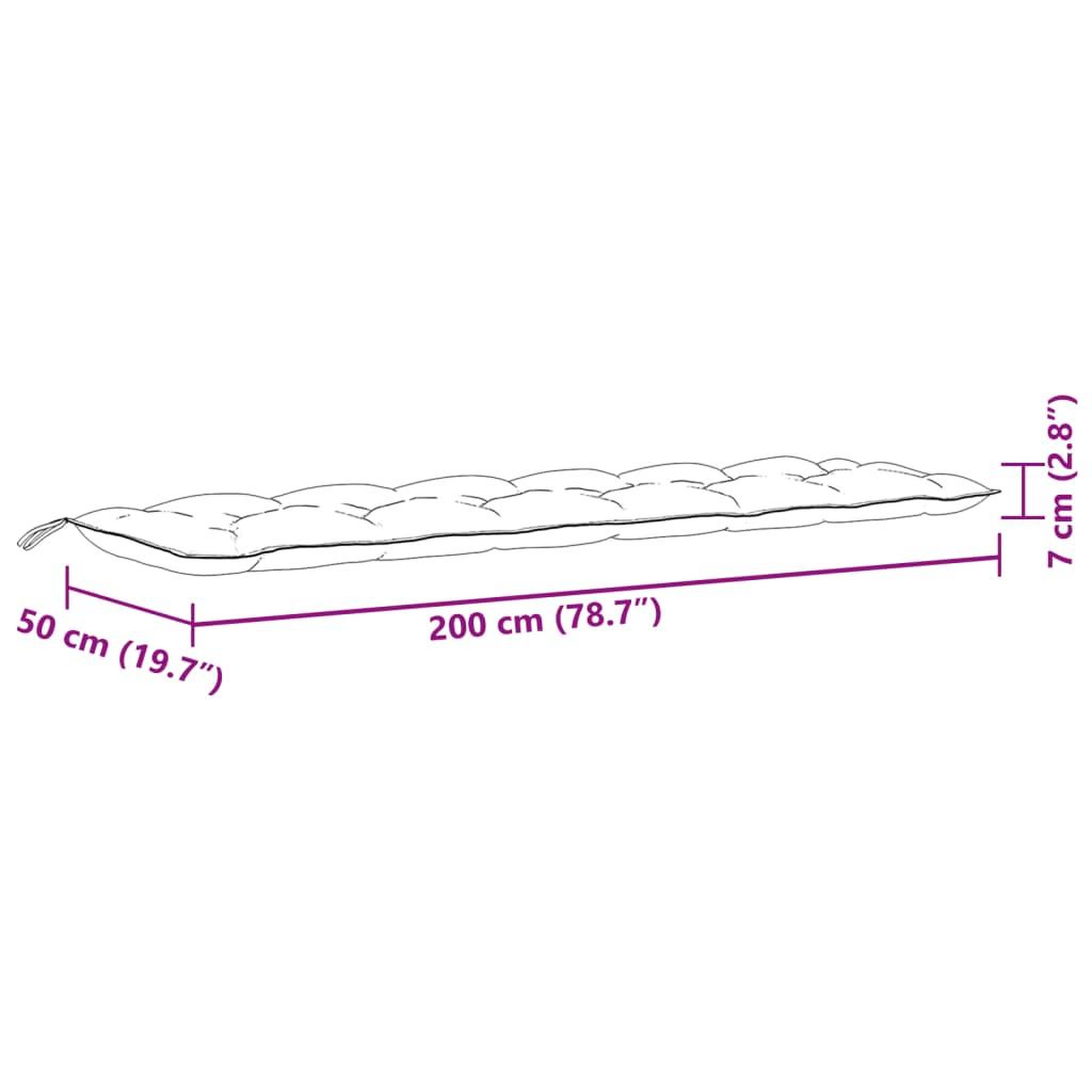 Voir la diapositive 6 : VIDAXL Coussins de banc de jardin lot de 2 bleu melange tissu