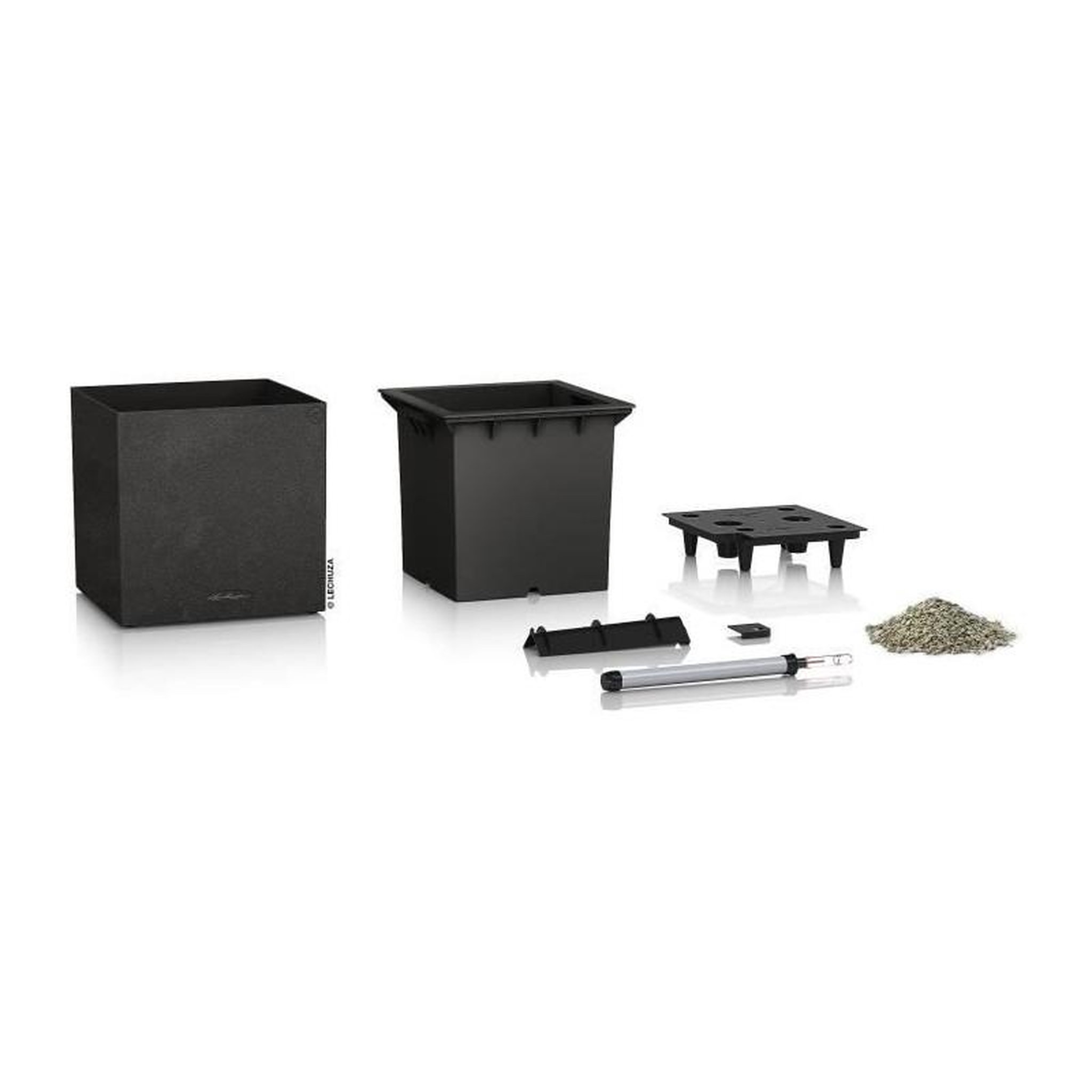 Voir la diapositive 2 : LECHUZA LECHUZA Jardiniere Canto Color Square 40 ALL-IN-ONE Graphite 13722